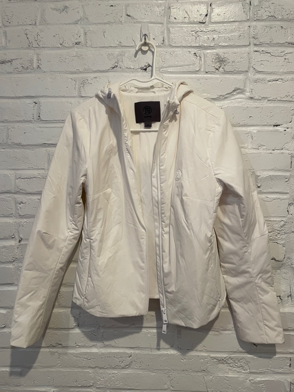 G/Fore The Whit Tailored White Hooded Women's Winter Jacket